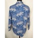 PrintFresh Blue Snow Leopard Long Sleeve Pajama Lounge Top Cotton Women's SMALL