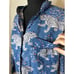 PrintFresh Blue Snow Leopard Long Sleeve Pajama Lounge Top Cotton Women's SMALL