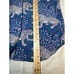 PrintFresh Blue Snow Leopard Long Sleeve Pajama Lounge Top Cotton Women's SMALL