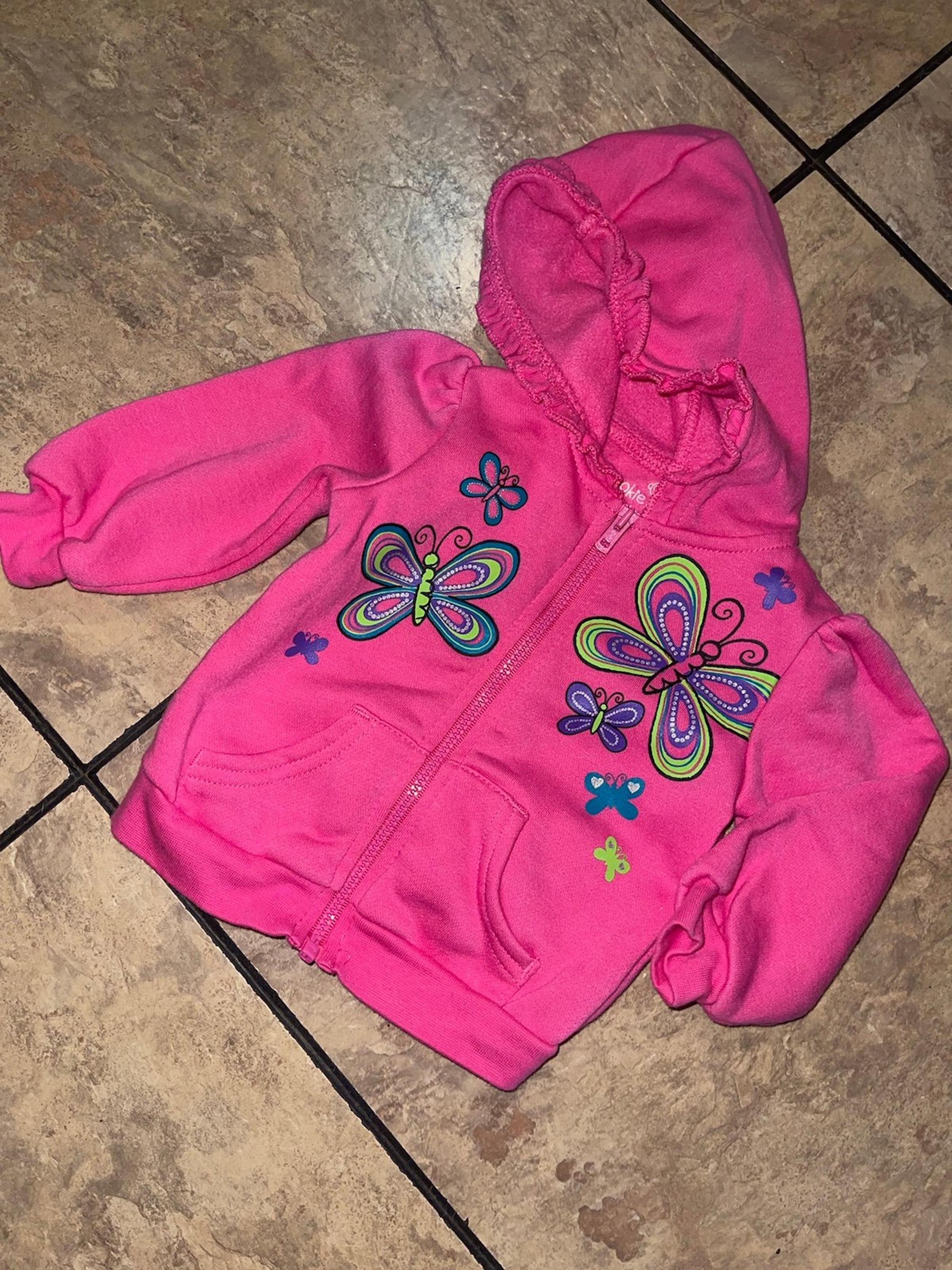 Girls Okie Dokie pink Hoodie jacket size 6 months