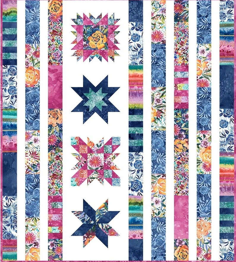 Watercolor Swirl Quilt Kit 56 x63 By Create Joy Project Featuring Coming Up