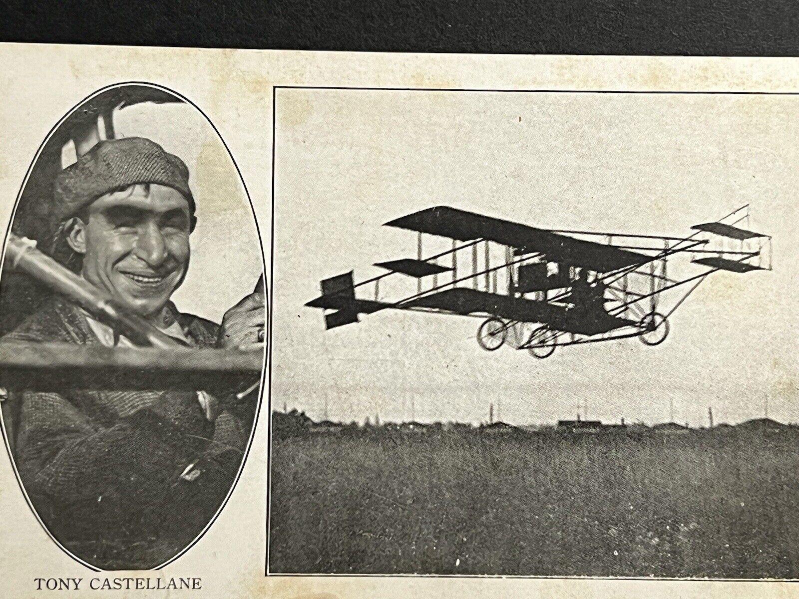 Antique Postcard Early Printed Tony Castellane Daredevil Aviator 1900s