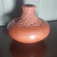 Red Clay Horse Hair Unglazed Sculpted Ceramic Vase Signed Jeff Margolin 9