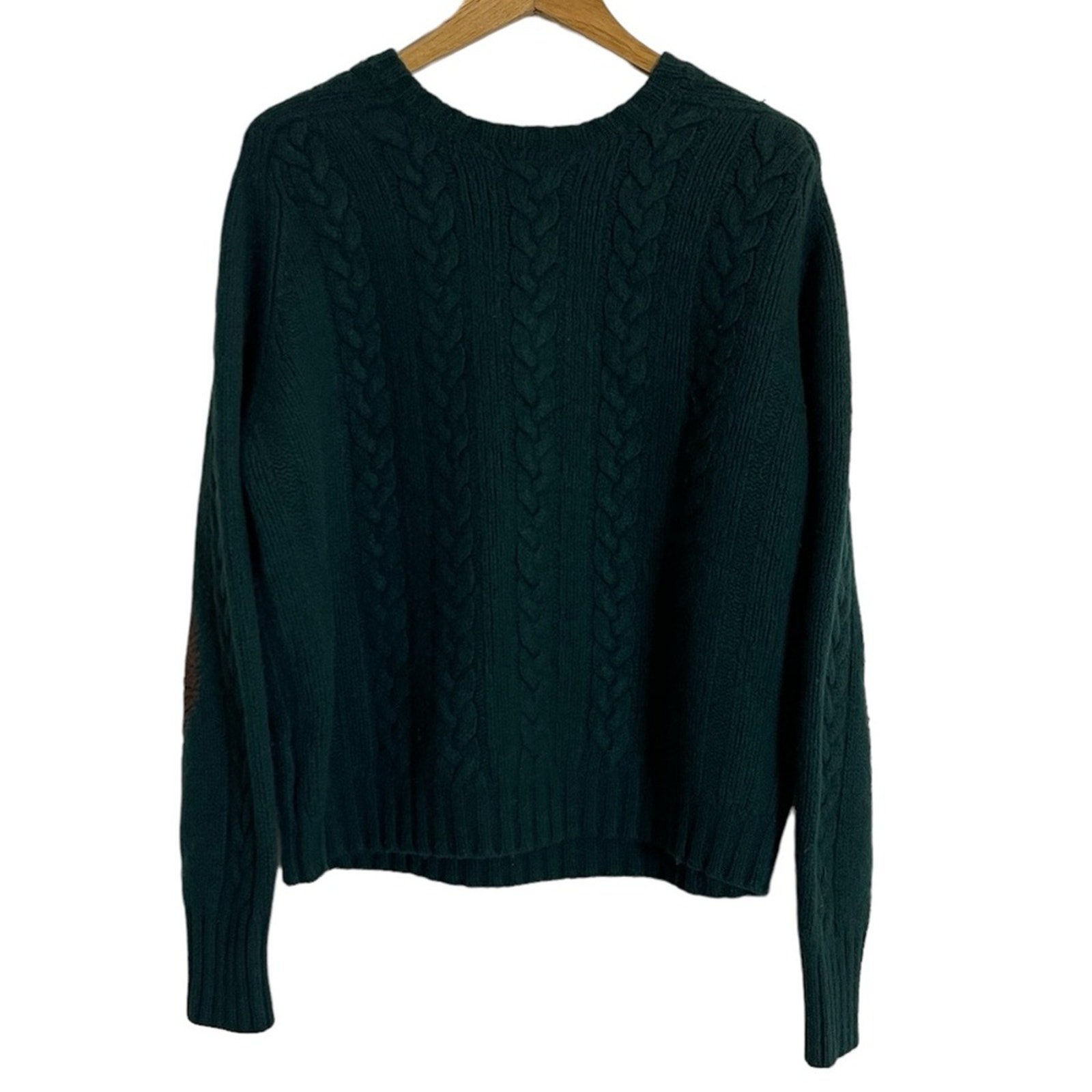 Ralph Lauren Polo Vintage Cable Knit Sweater Wool Linen Hunter Green Size XXL