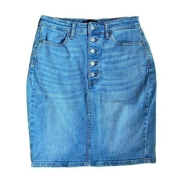 Banana Republic Denim Button Front Jean Y2K Pencil Skirt Size 2