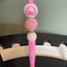 Beaded pen Breast Cancer Awareness inspired silicone focal set of 5 BCA Pink