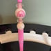 Beaded pen Breast Cancer Awareness inspired silicone focal set of 5 BCA Pink