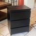 Nightstand with Drawer, 3 Drawers Bedside Table with Sturdy Base, Wood Bedside C