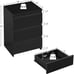 Nightstand with Drawer, 3 Drawers Bedside Table with Sturdy Base, Wood Bedside C