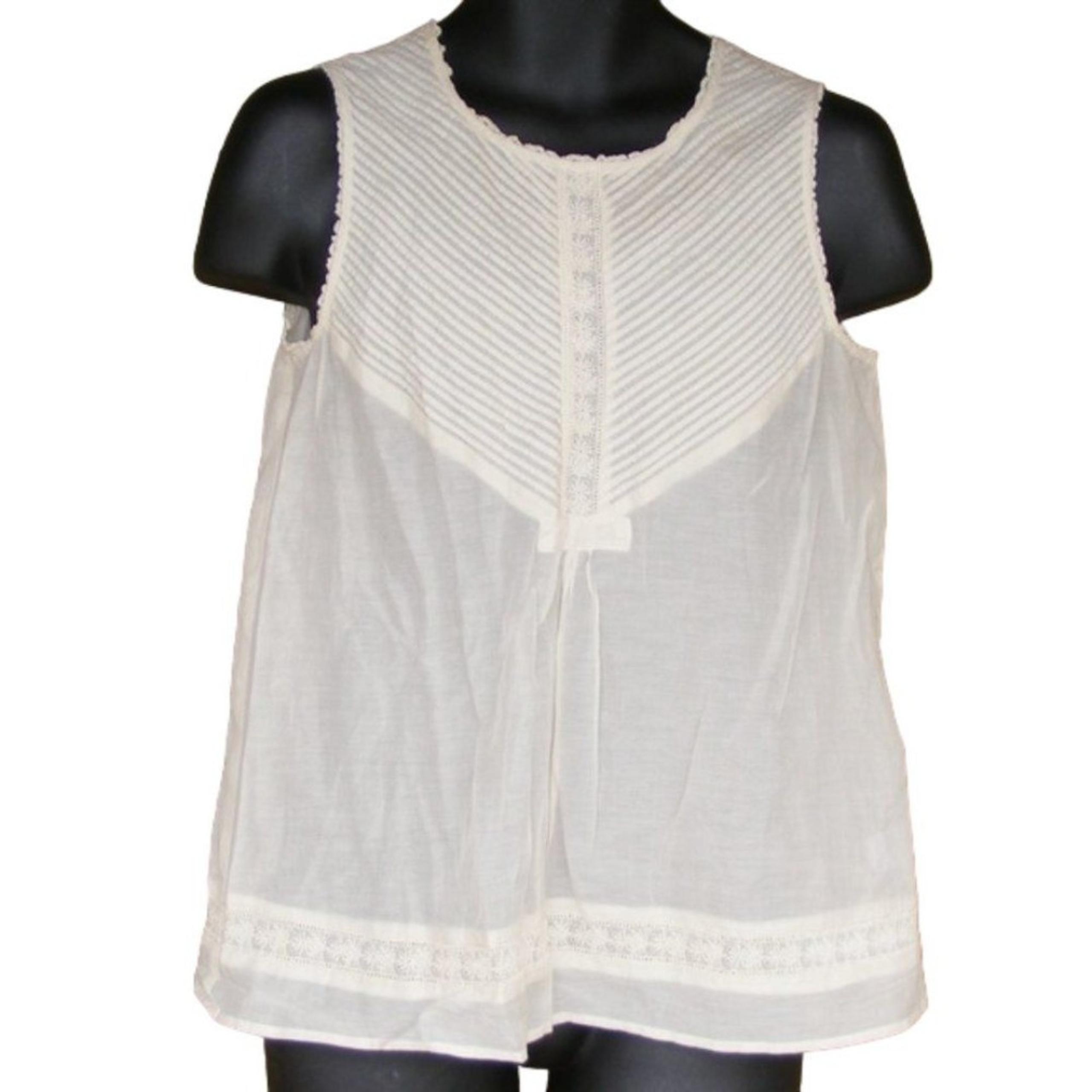 4 LOVE AND LIBERTY Camisole/Tank Top, S, Bone/Ivory, Sleeveless, JOHNNY WAS