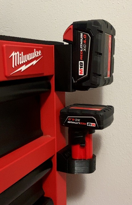 Magnet Battery Holder for Milwaukee M12/M18 Storage Organize Mount Pack of 2