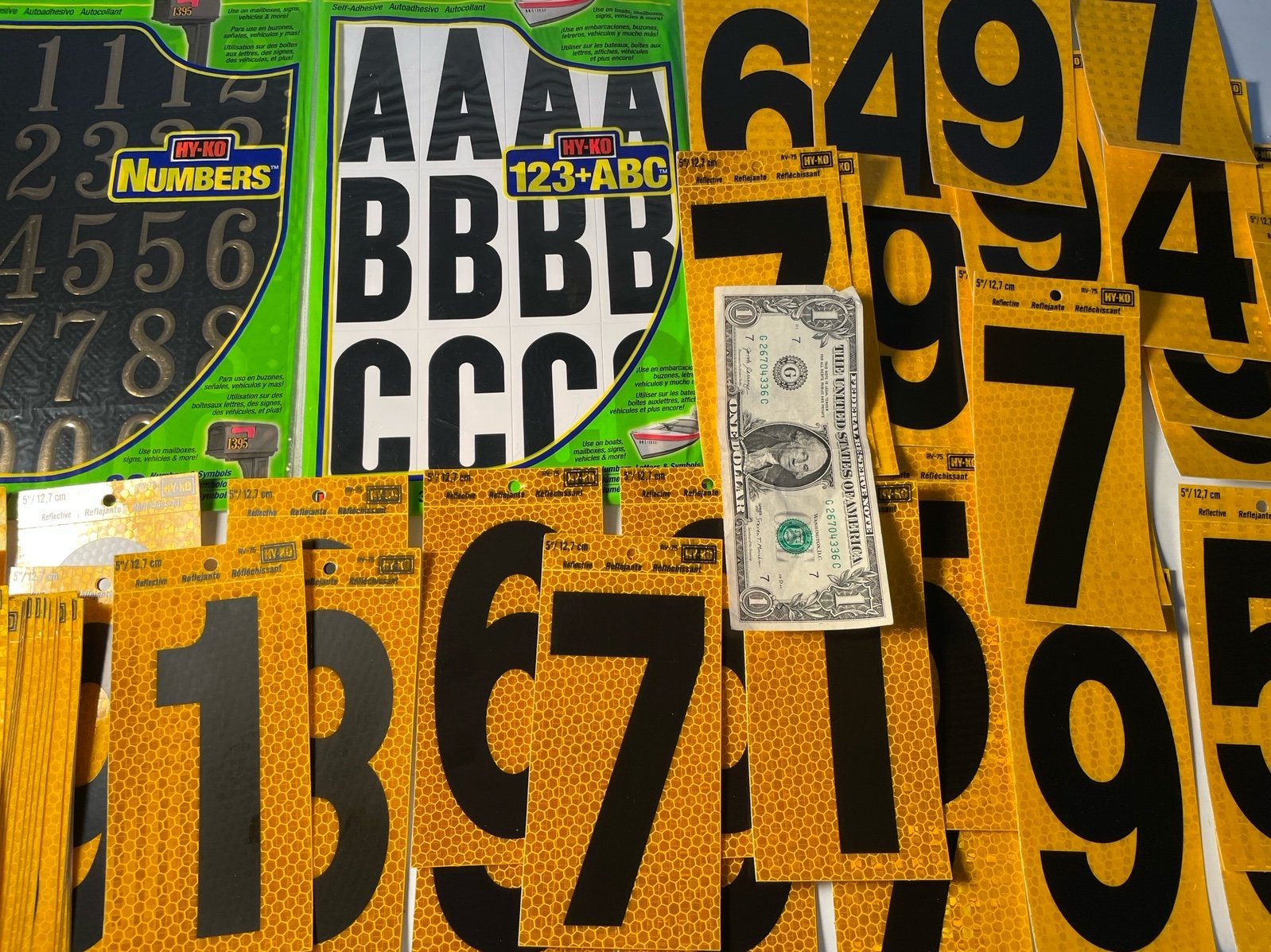 Huge lot reflective stickers (ace hardware store closed)50 yellow 5,inch 200.00