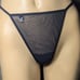 Vintage Victoria's Secret Black Bling Logo Mesh Chiffon Classic Thong Panties Lg