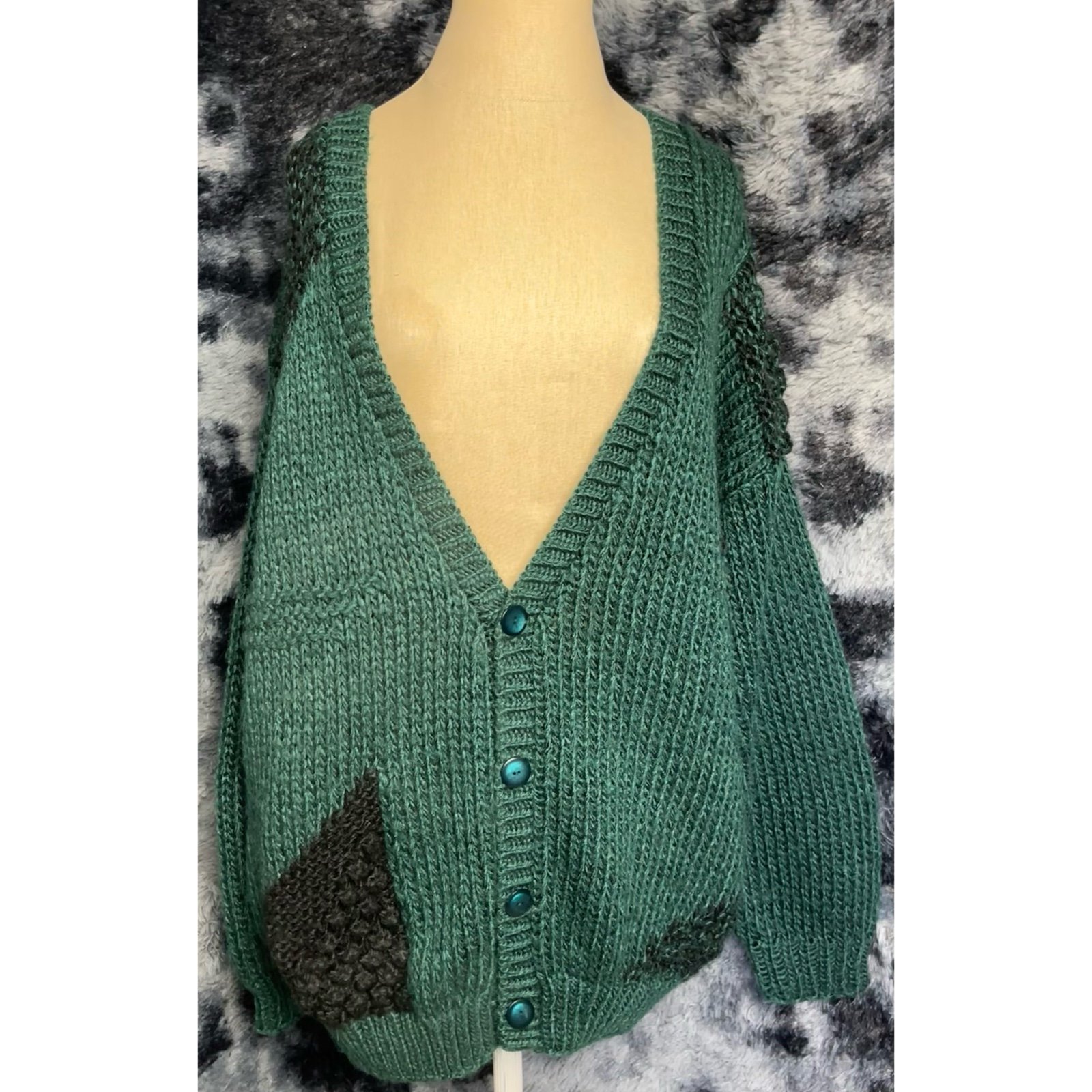 Vintage Handmade Peter England Oversized Pocket Cardigan