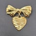 Vintage Avon Signed Bow Heart Brooch Pin Gold Tone I Love You Grandmother Gift