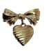 Vintage Avon Signed Bow Heart Brooch Pin Gold Tone I Love You Grandmother Gift