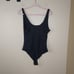Skims Ribbed Stretch Cotton Bodysuit in Soot Size 4X