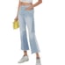 Frame Hurley Cropped Jeans 2 Tone Blue Denim Button Fly Raw Hem Size 28 NWT