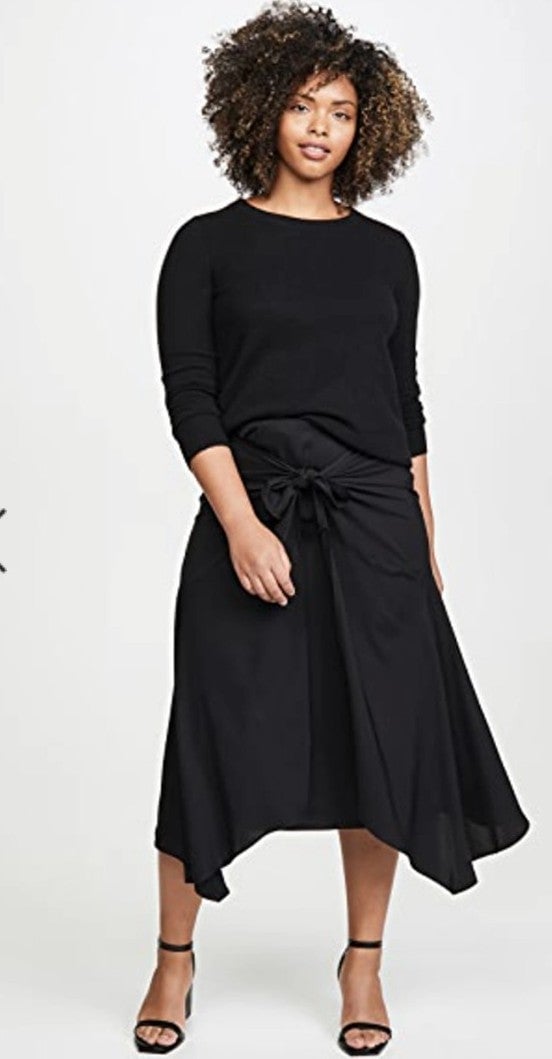 Vince Tie Front Asymmetrical Hem Skirt