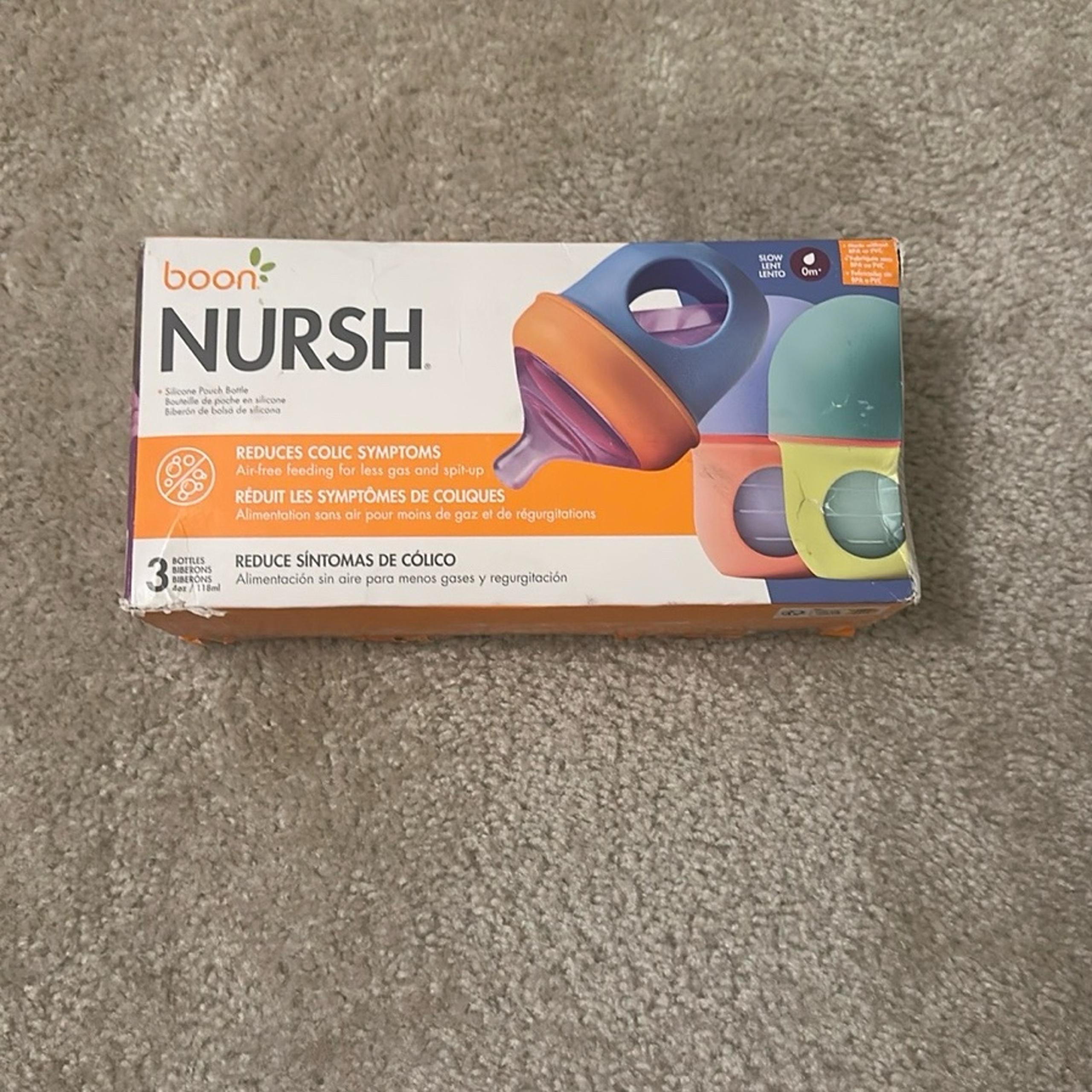 NIB Boon Nursh Silicone Pouch baby Bottles- 4oz