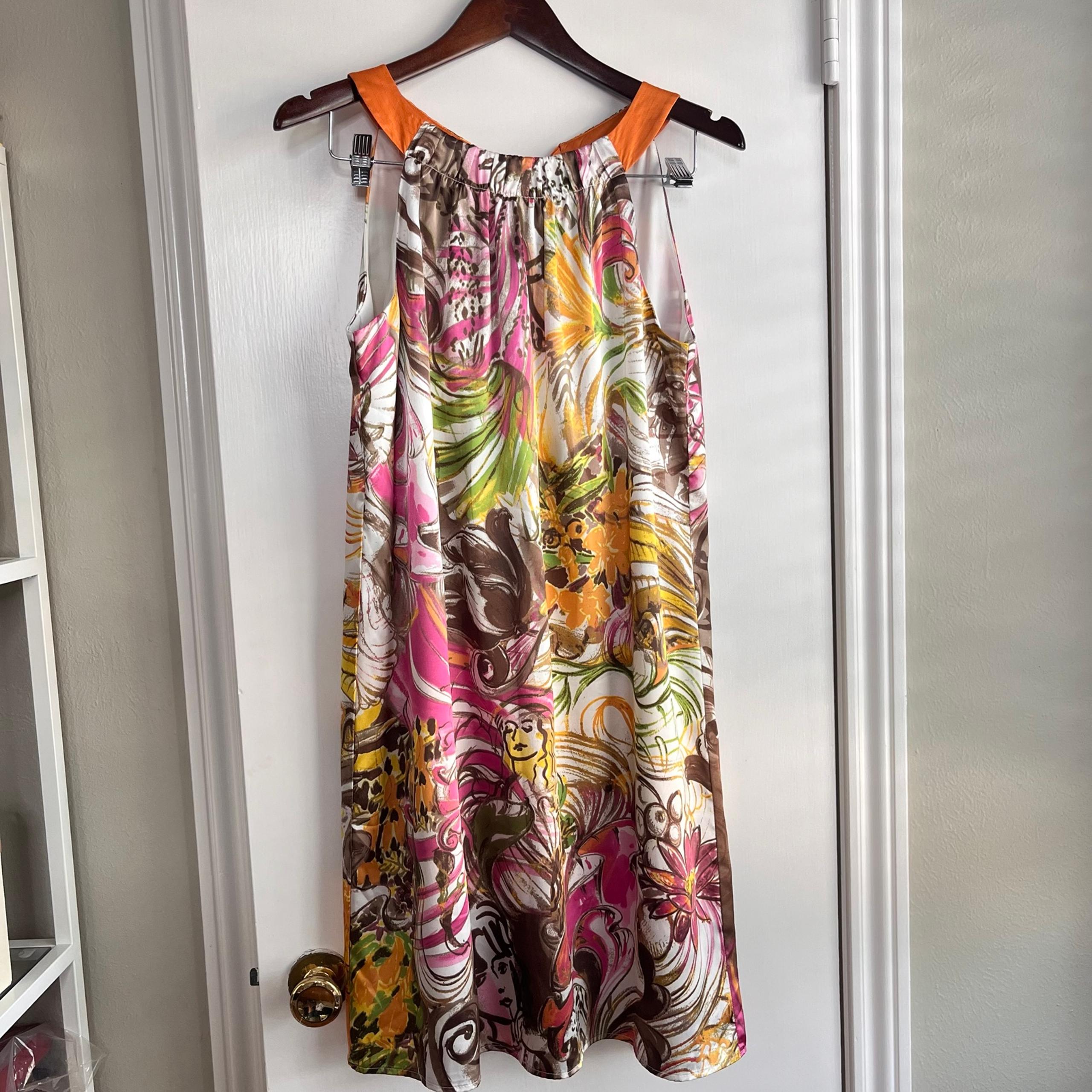 Taylor Satin Silk Halter Top  Knee Length Dress Art To Wear Size 10