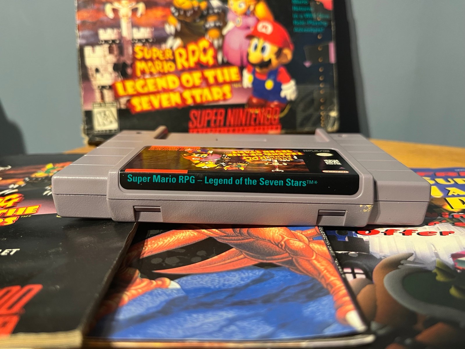 Super Mario RPG SNES Super Nintendo Complete In Box All Inserts Good condition - detail