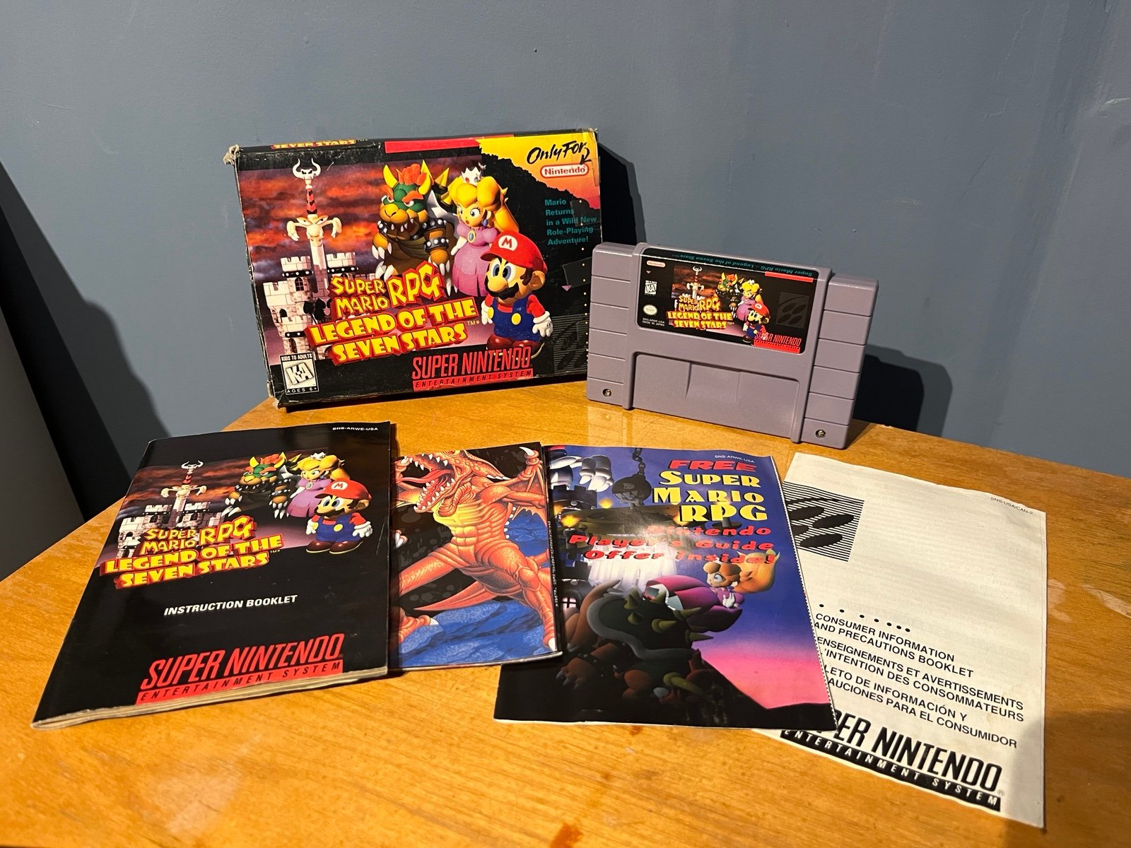 Super Mario RPG SNES Super Nintendo Complete In Box All Inserts Good condition - detail