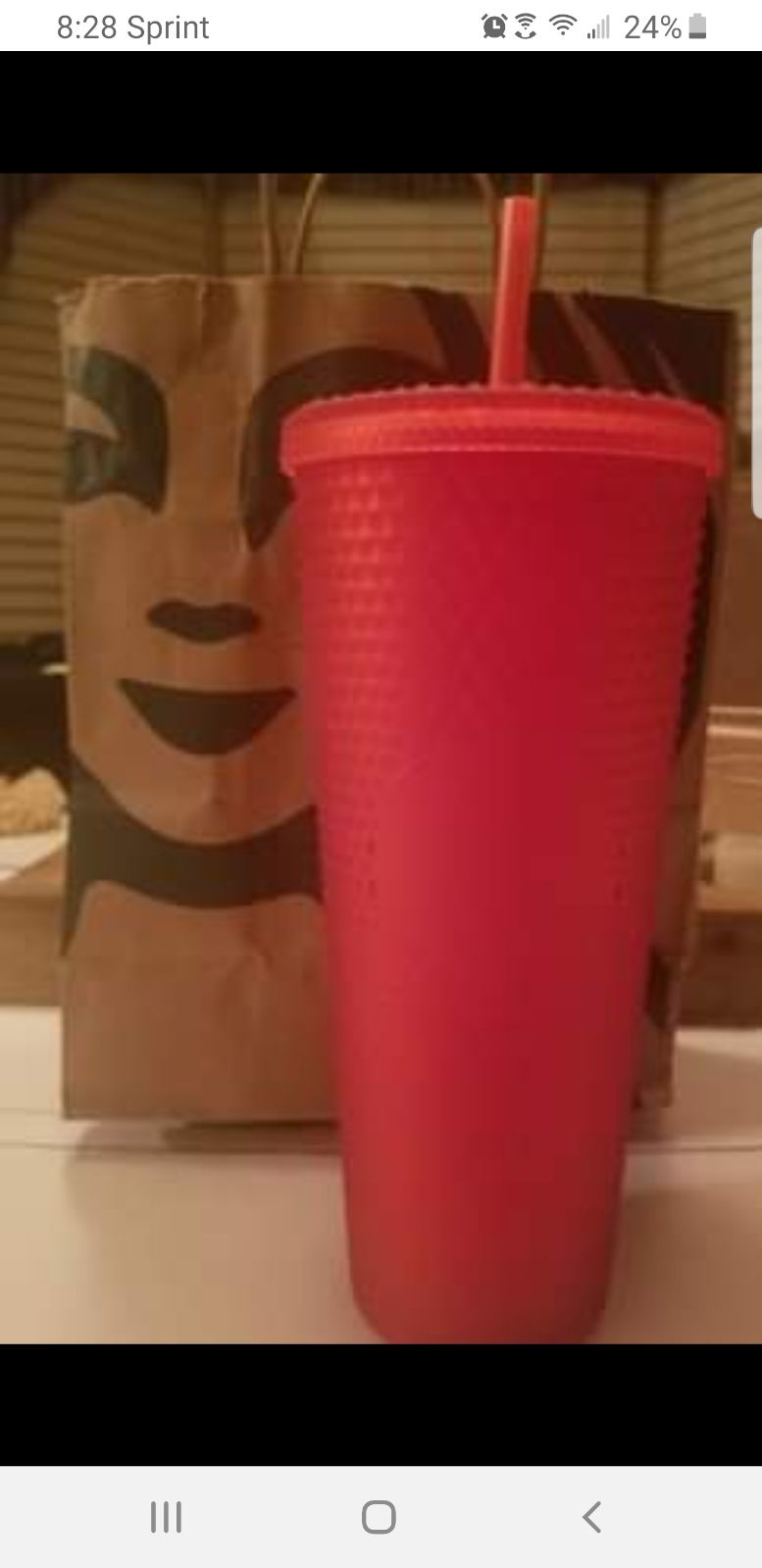 Star bucks red studded tumbler