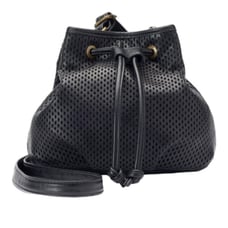 Madden Piper Black Perforated Bucket Bag