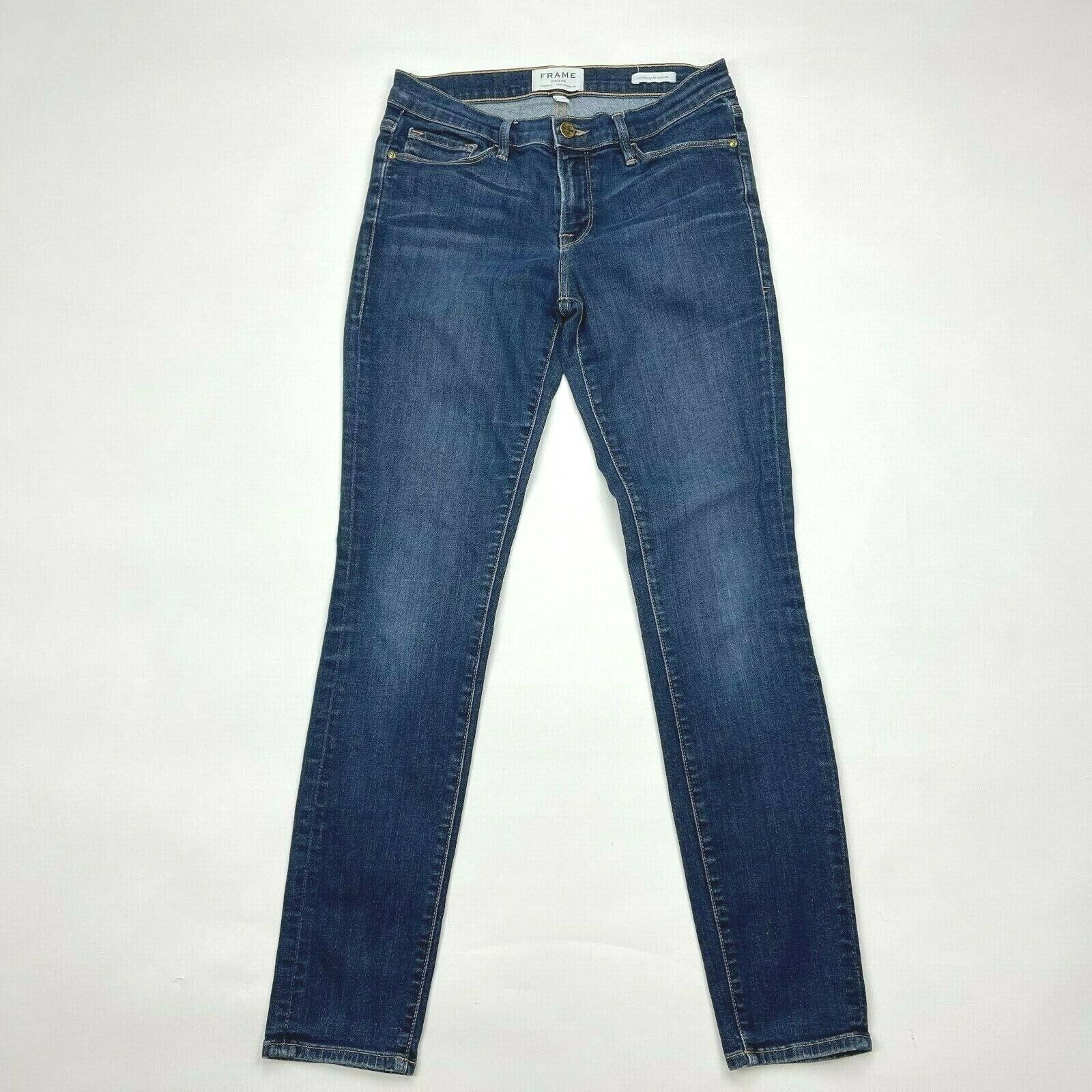 Frame Le Skinny De Jeanne Queensway Jeans Pockets Stretch Cotton Blue Women 29