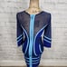 House of CB bodycon dress Sz XS bandage colorblock blue long sleeve party A37