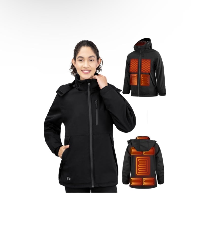 Heated Jacket for Women with 16000mAh Battery Pack, Winter Outdoor