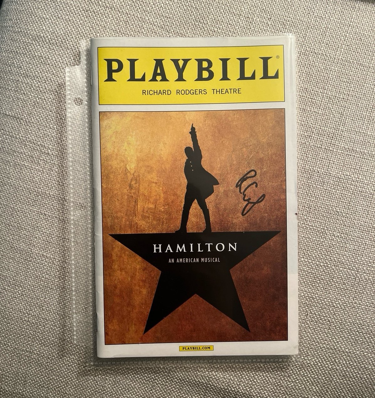 Hamilton ORIGINAL Cast SIGNED BY Renee Elise Goldsberry Playbill February 2016