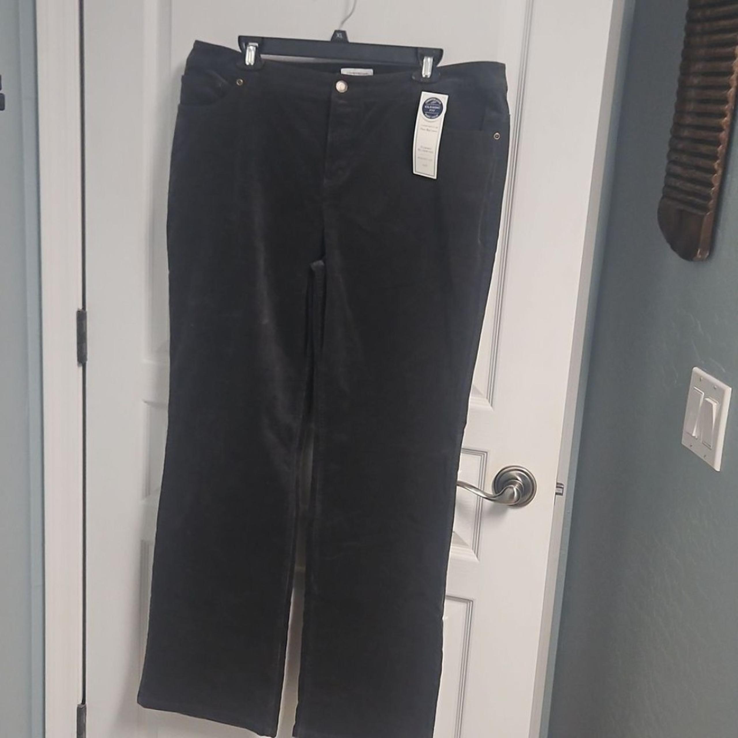 Charter Club Dark Gray Corduroy Pants Tummy Slimming Straight Leg plus size 16W
