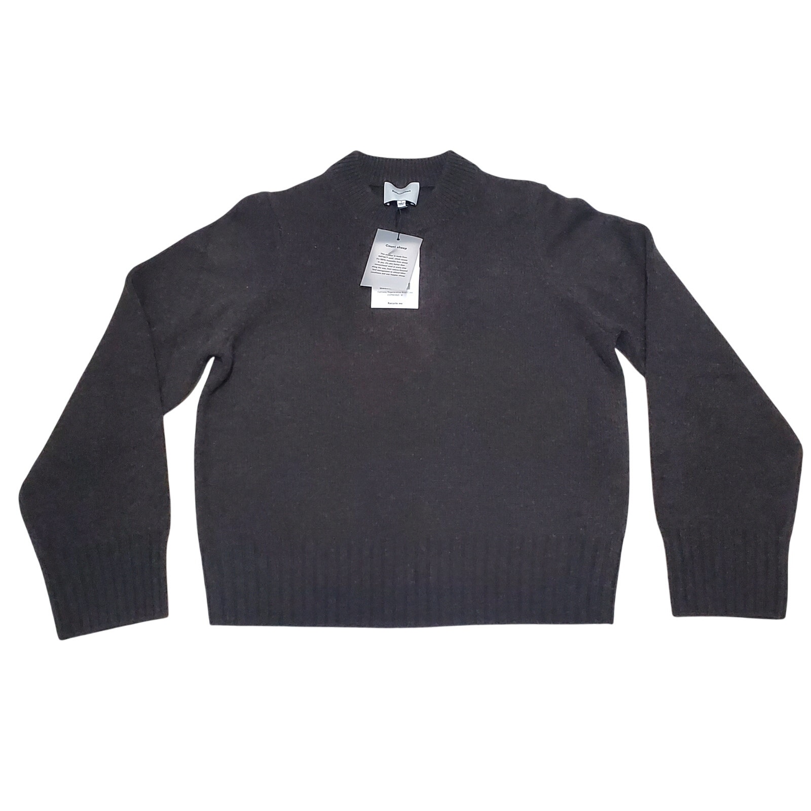 Reformation Calloway Regenerative Wool Crew Sz S Espresso NWT