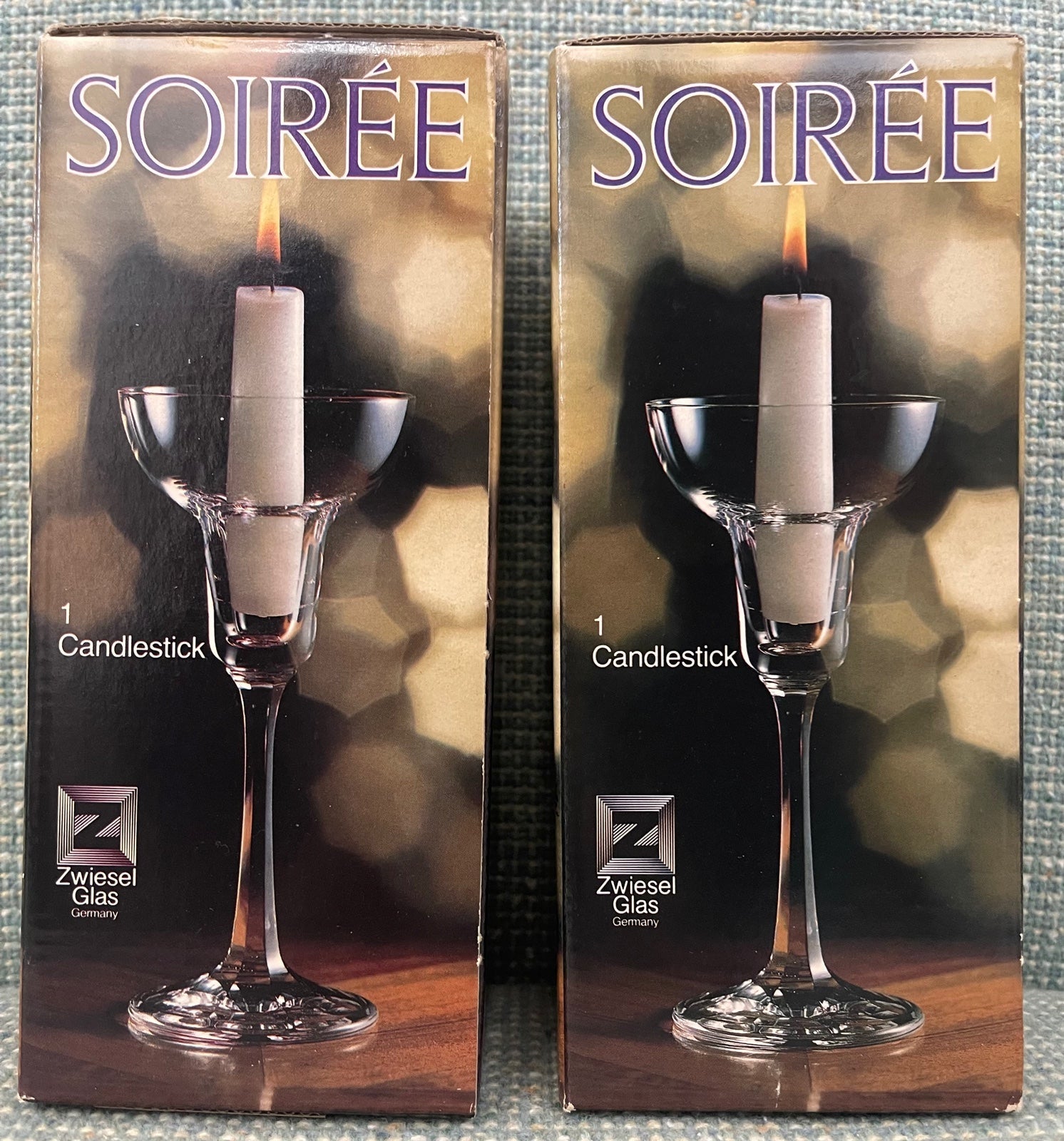2 Soirée Candlestick by Zwiesel Glas -Made In Germany. Two In this Set!