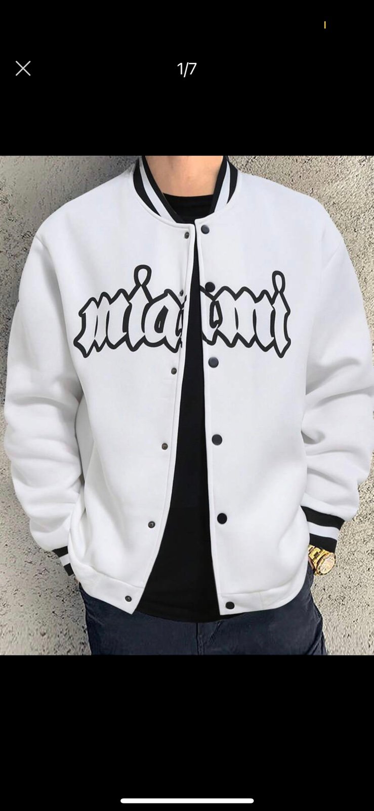 Miami white varsity jacket