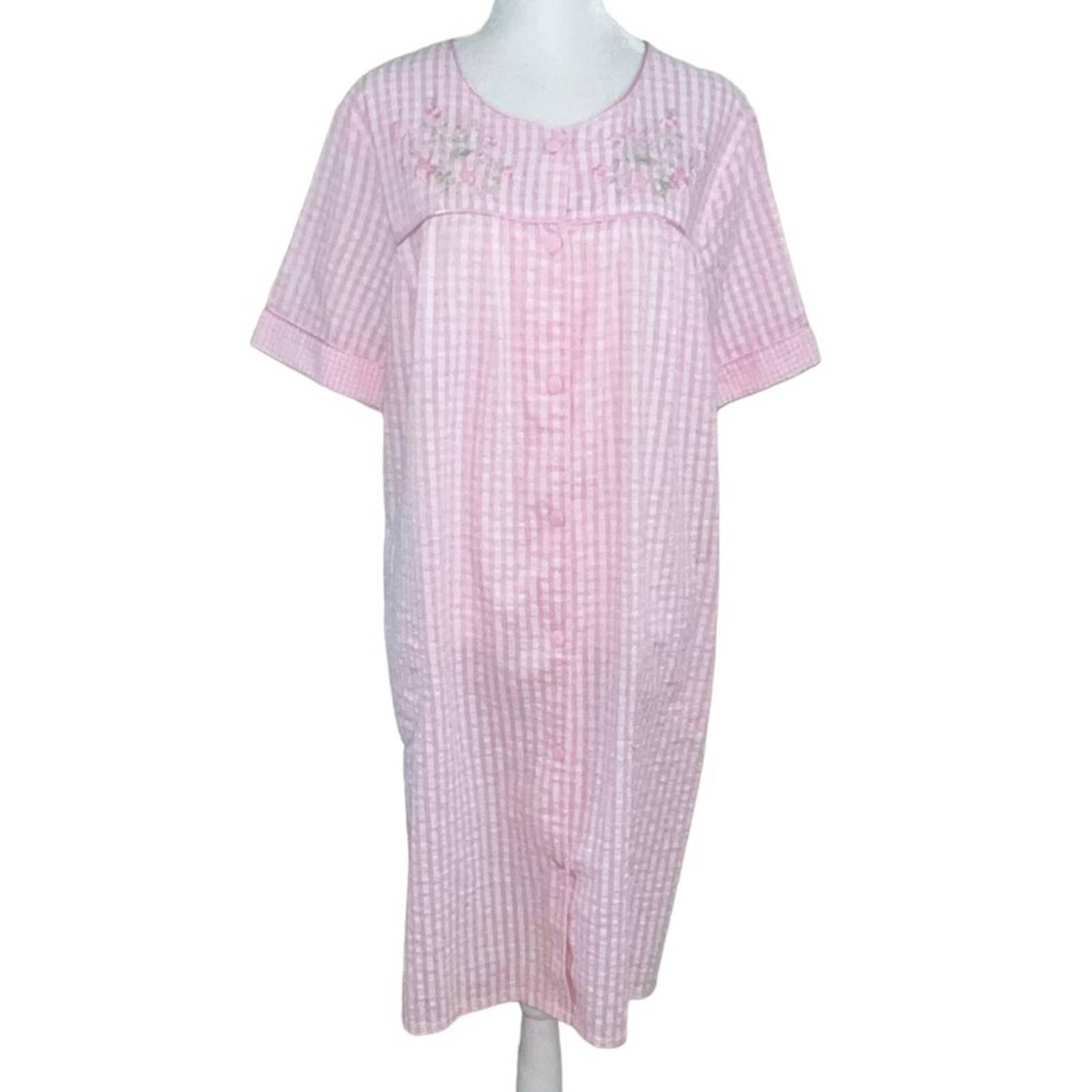 Croft & Barrow Women’s Night Gown Size M Intimates Pink Floral Embroidered