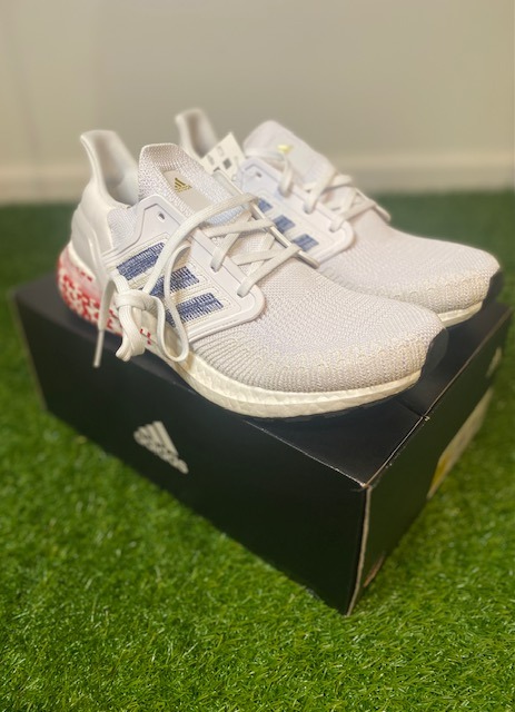 Adidas Women’s Ultraboost 20 “Digital Pixel – White Scarlet” (EG0722)