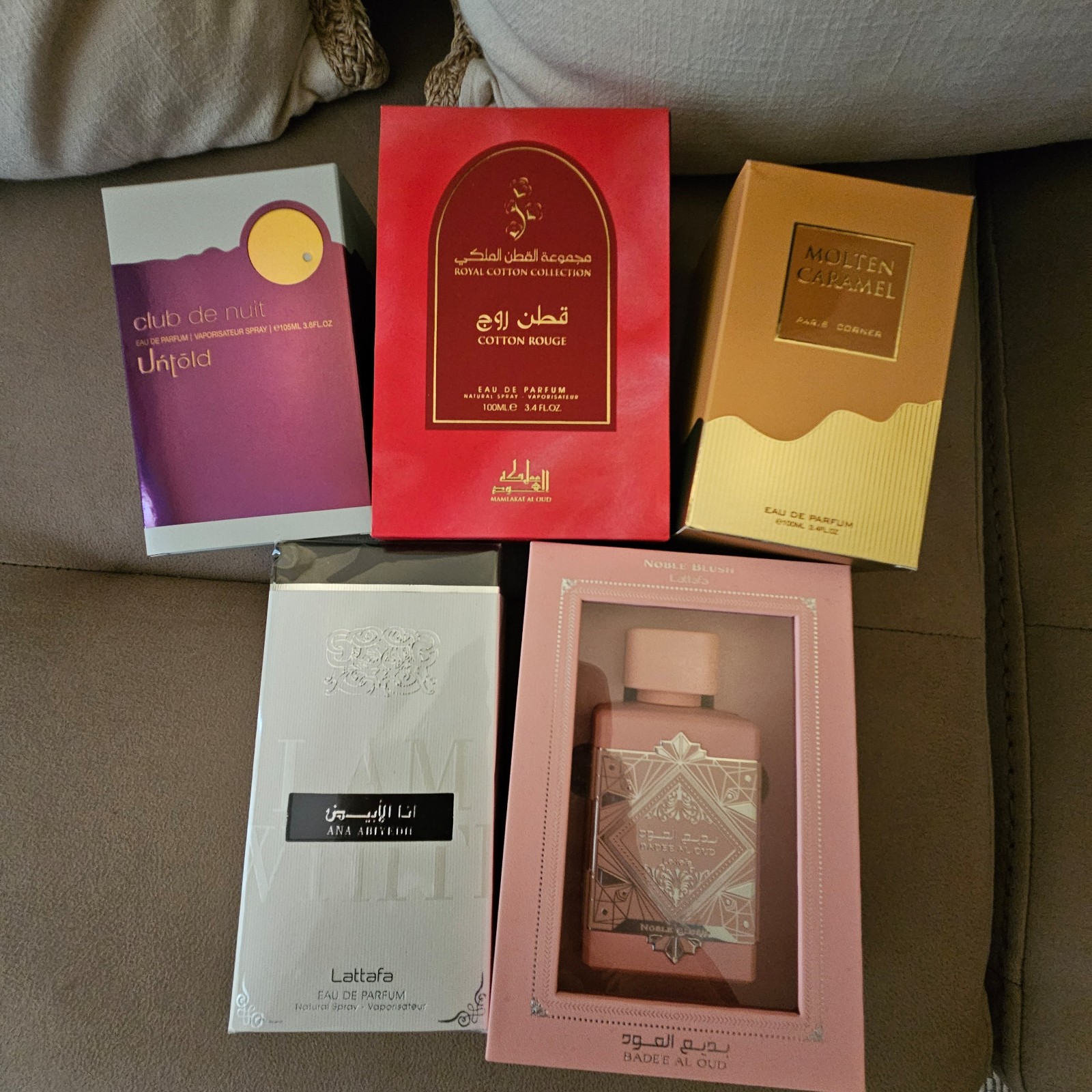 Lot 5 Trendy Full Size Arabian Perfumes NEW Pristine in Box