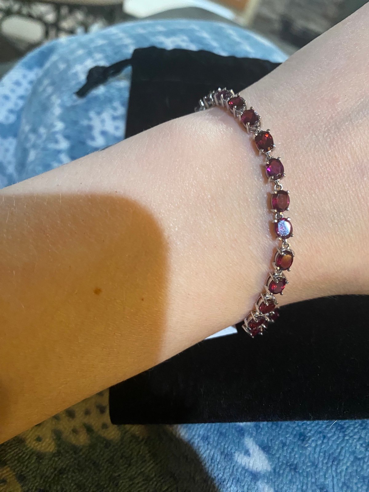 Orissa Rhodolite Garnet Link silver Bracelet - new!