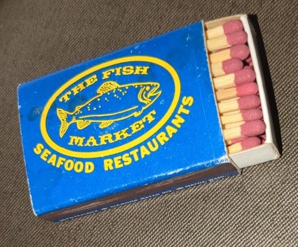 Vintage 1960's The Fish Market PIKE PLACE Seafood Restaurant Seattle Matchbox