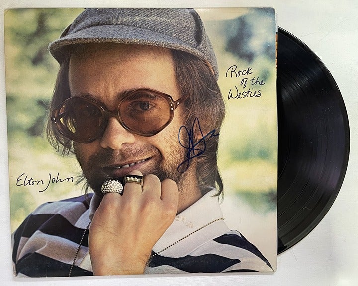 Elton John Signed Autographed Rock of the Westies Record Album - Lifetime COA