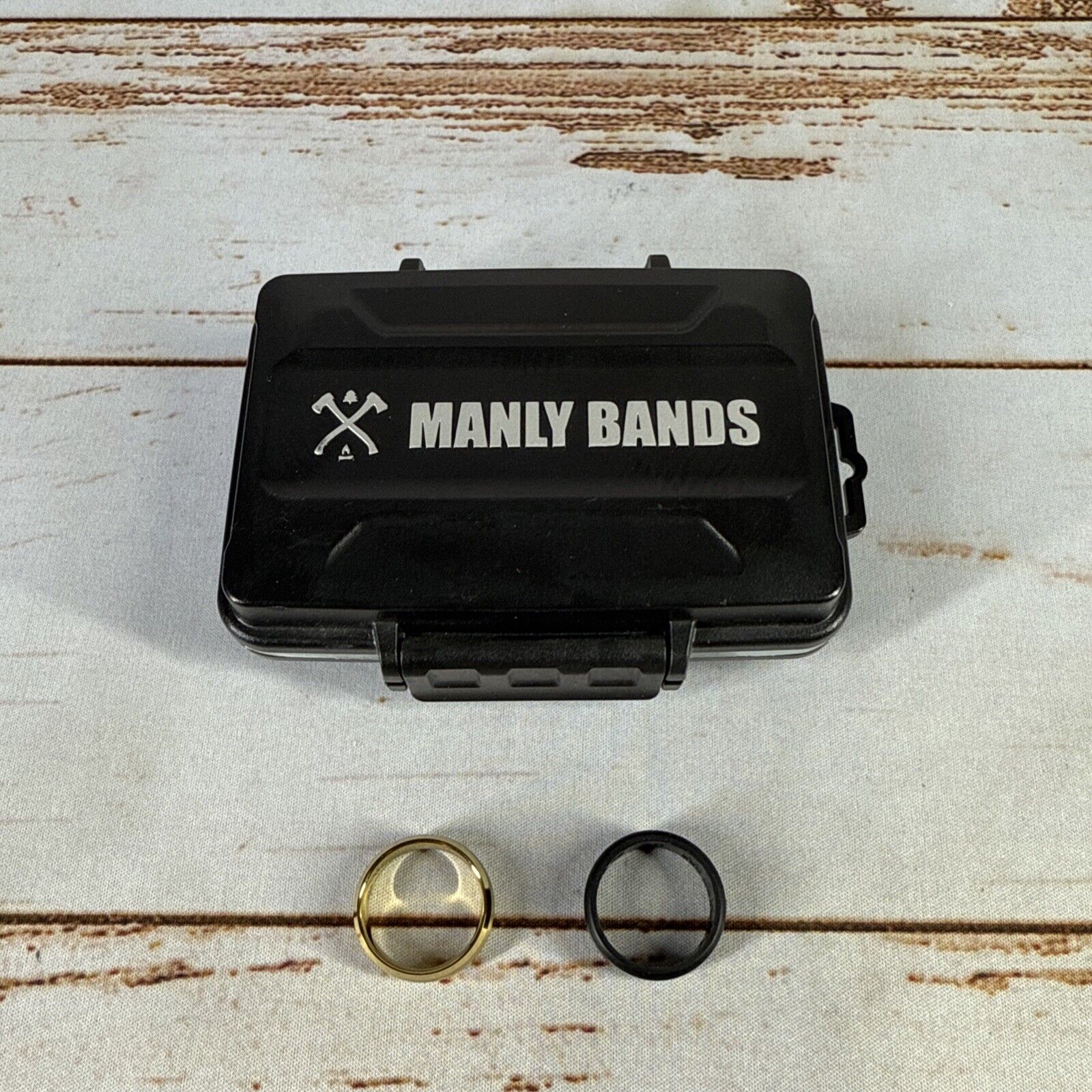Manly Bands Men’s Tungsten Gold Wedding Band Size 10 and Case