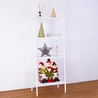 4 Tier Leaning Ladder Shelf Shelving Bookshelf Storage Organizer Standing
