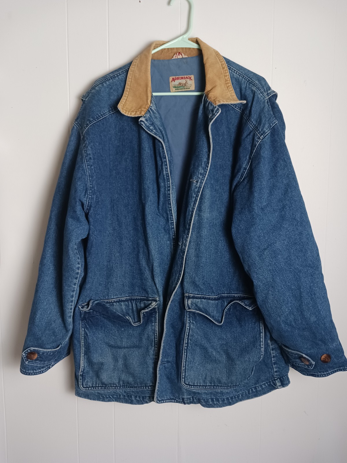 ADIRONDACK By SAVILE ROW BUTTON UP DENIM JEAN JACKET Sz Mens L Blue