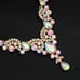 Crystal Necklace Earrings Bracelet Ring Bridal Wedding Party Pink Diamond Set