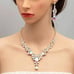 Crystal Necklace Earrings Bracelet Ring Bridal Wedding Party Pink Diamond Set