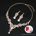 Crystal Necklace Earrings Bracelet Ring Bridal Wedding Party Pink Diamond Set