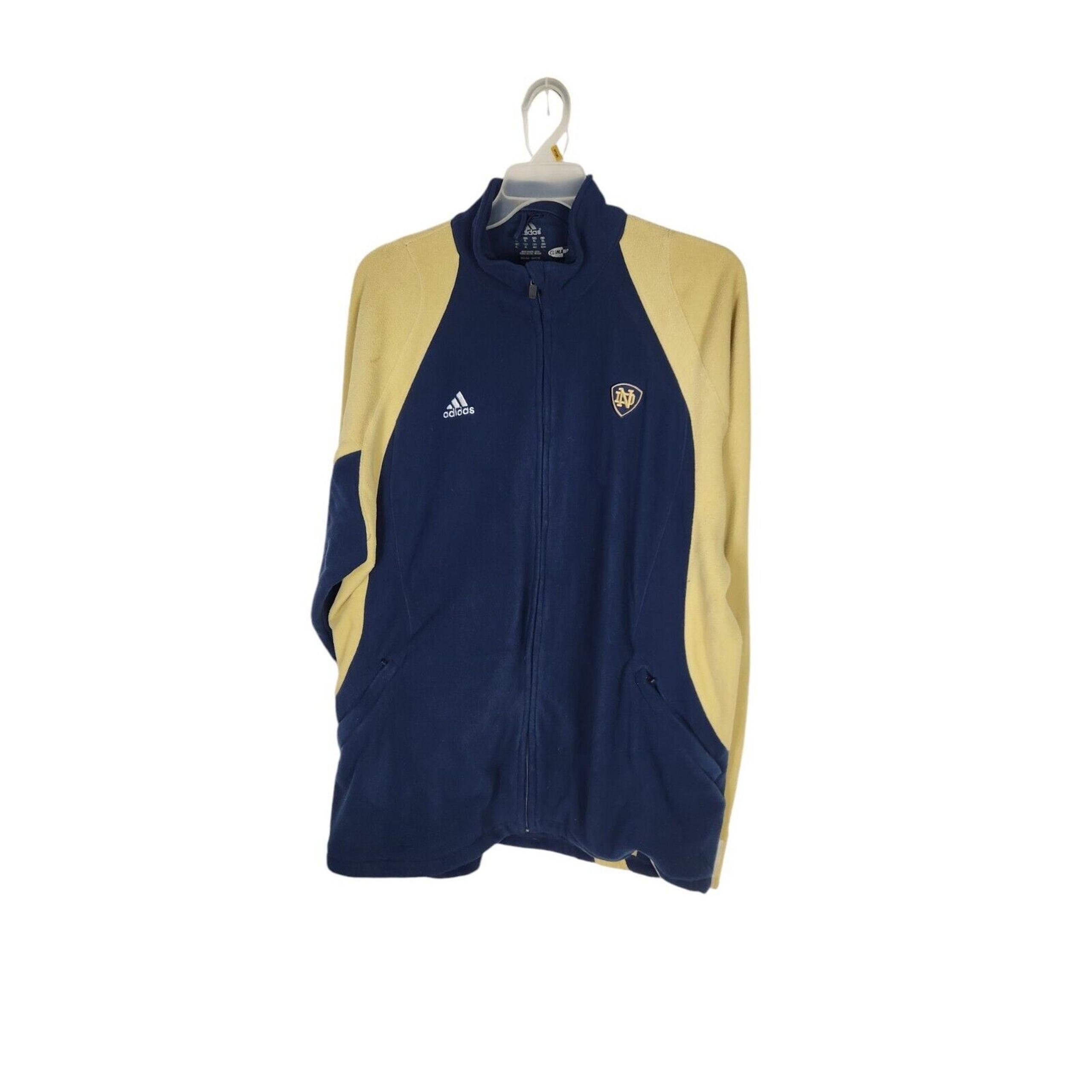 Vintage Adidas Notre Dame fleece jacket men's XL fits like 2X